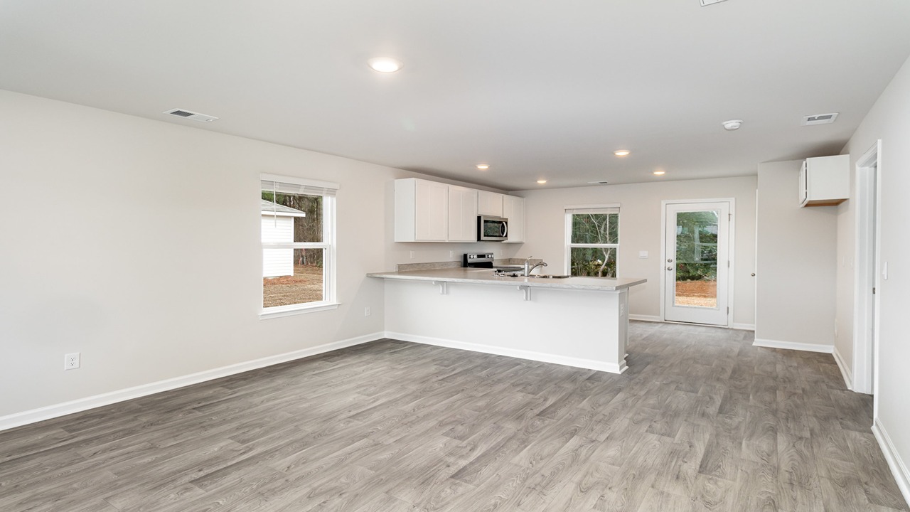 kitchen with white cabinets