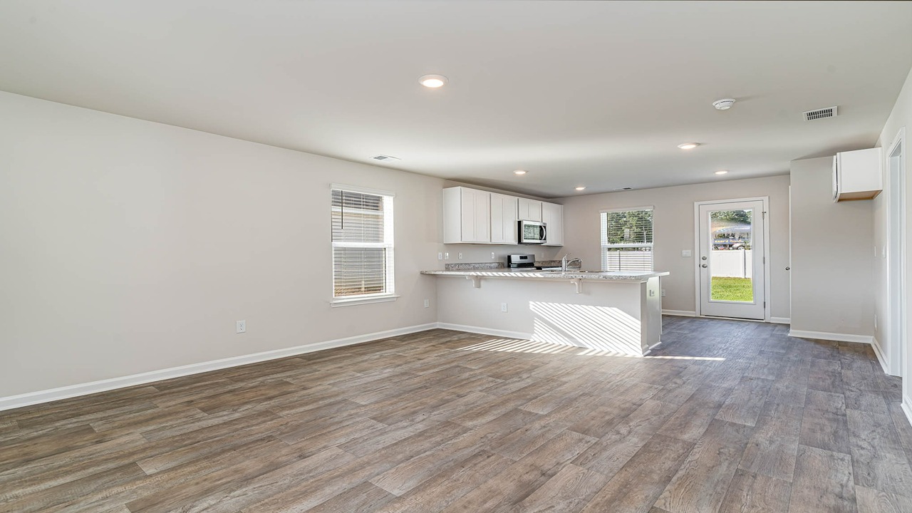 living room with vinyl plank