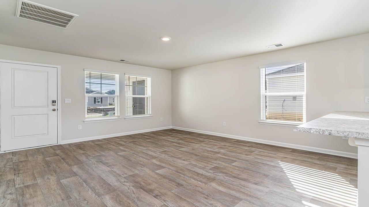 living room with vinyl plank