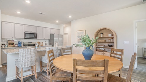 kitchen with gray cabinets