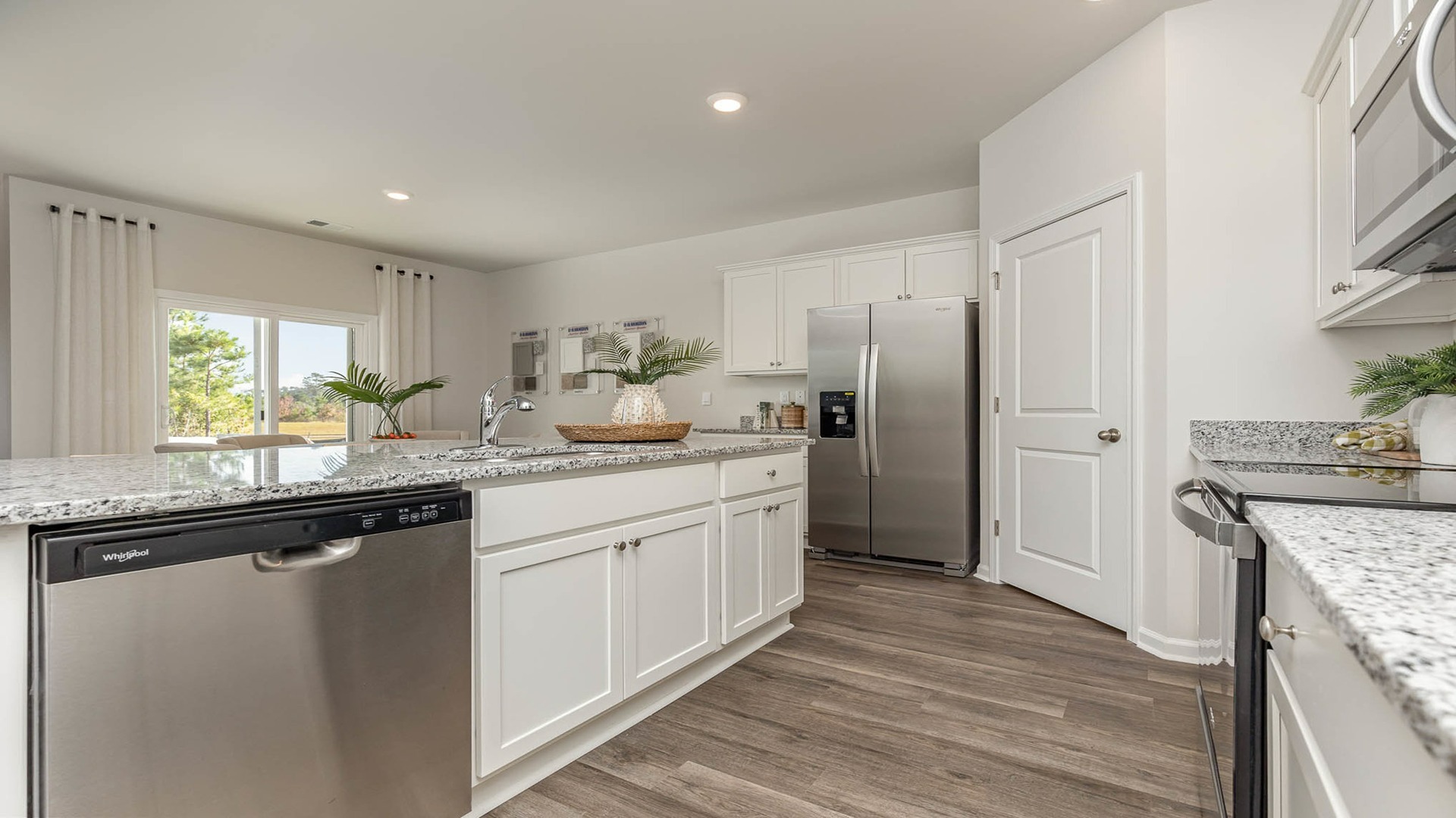 kitchen with white cabinets
