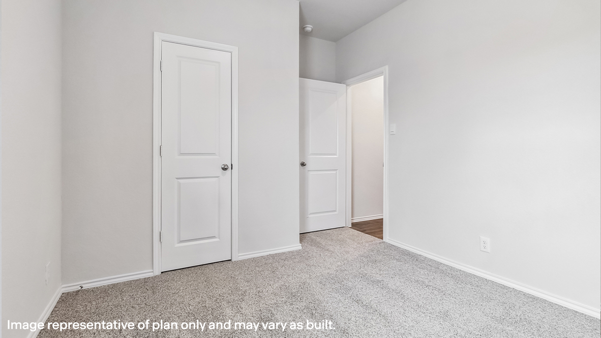 Third bedroom closet with shelving.