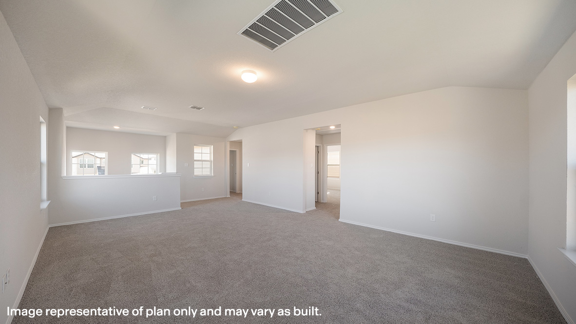 Large, versatile loft space with quality carpet and windows providing plenty of natural light.