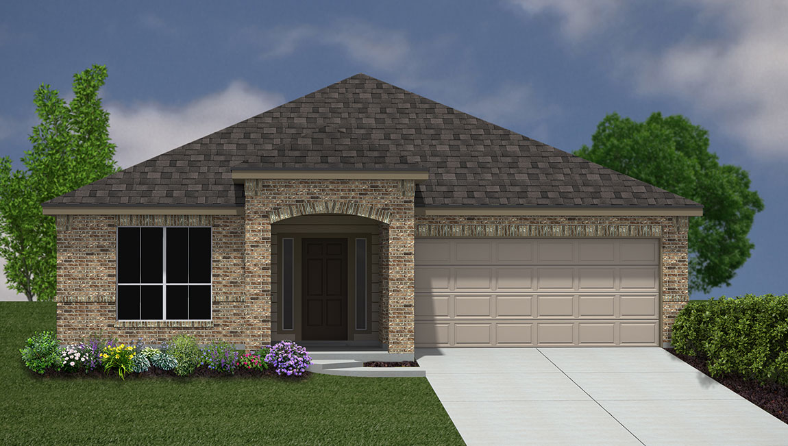 DR Horton Cibolo Steele Creek the driftwood 2050 sq ft 3 bed 2 bath 2 car 1 story elevation a
