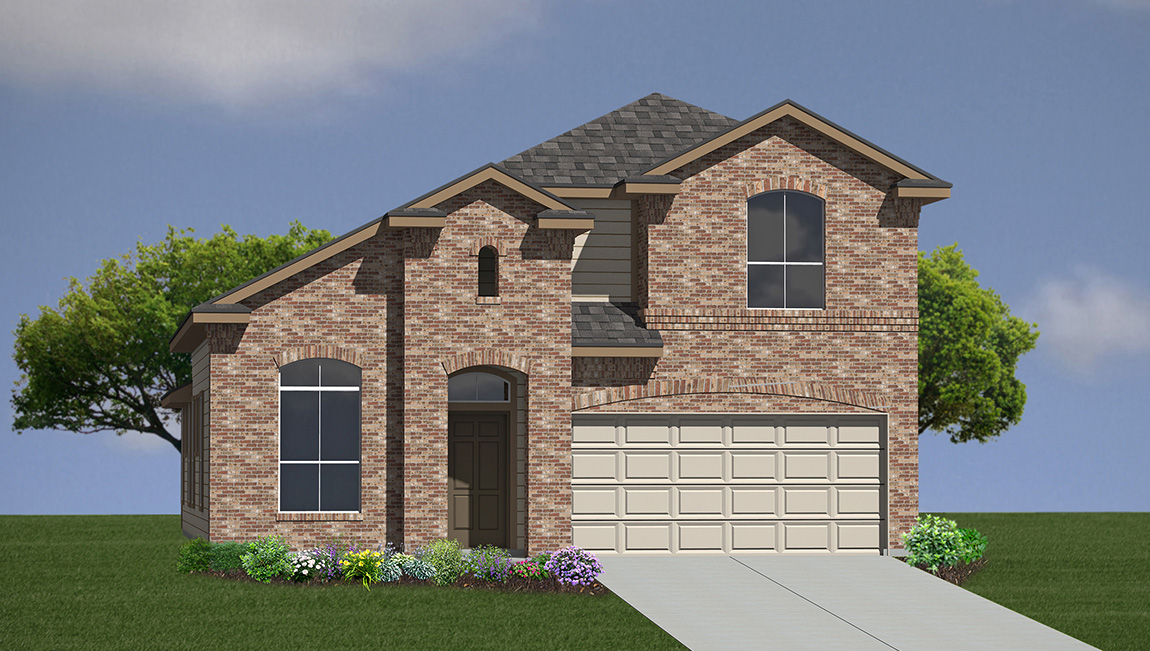 DR Horton Cibolo Steele Creek the caspian 4 bed 2.5 bath 2 car 2 story 2597 sq ft elevation a