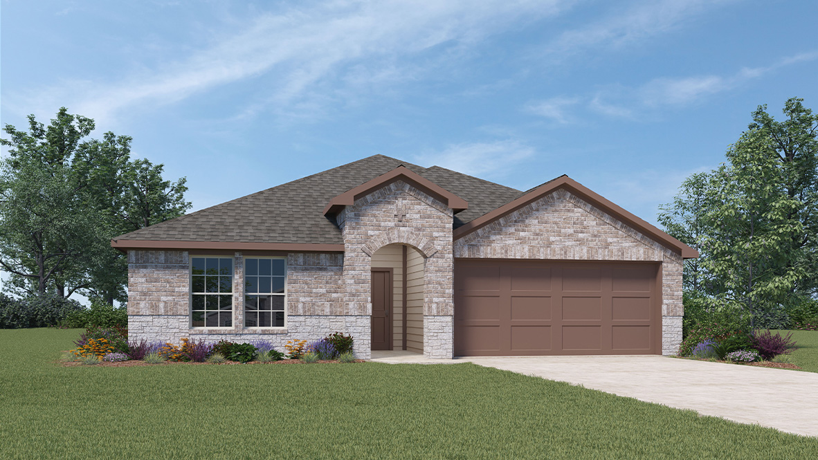 DR Horton Cibolo Steele Creek the kingston 4 bed 2 bath 2 car 2024 sq ft 1 story elevation b