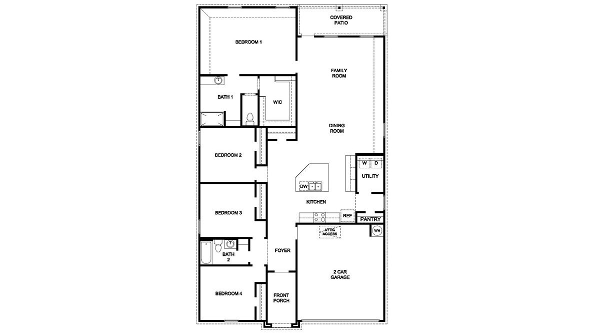DR Horton Cibolo Steele Creek the kingston 4 bed 2 bath 2 car 2024 sq ft 1 story