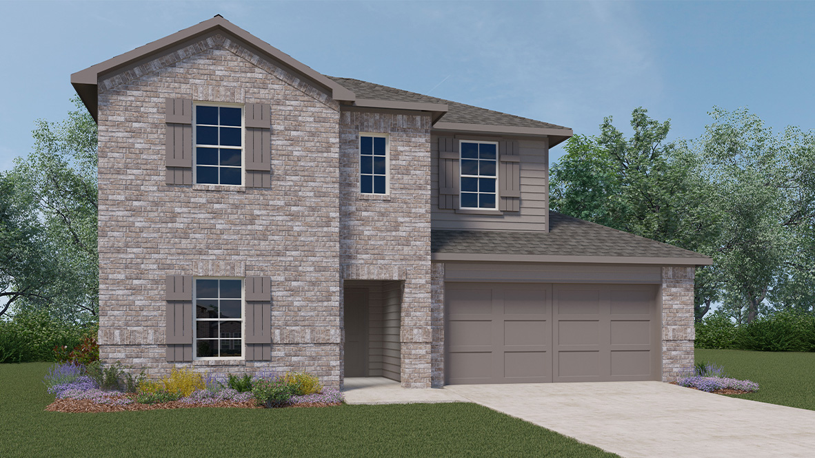DR Horton Cibolo Steele Creek the naples 2293 sq ft 4 bed 3 bath 2 car 2 story elevation a
