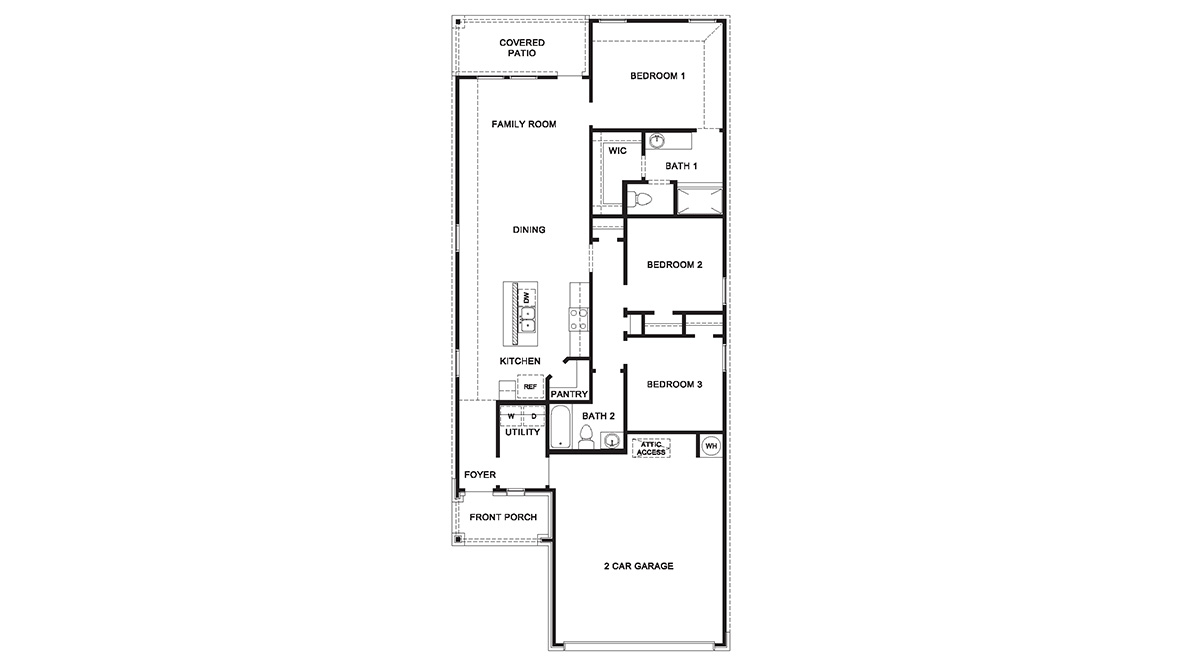 DR Horton Von Ormy Preserve at Medina the amber floor plan 1296 square feet 1 story 2 car garage