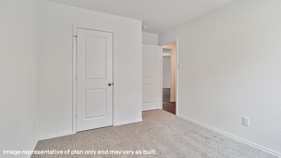 Secondary bedroom, flex-office, study, entertainment, game, craft room options in this D.R. Horton new construction home