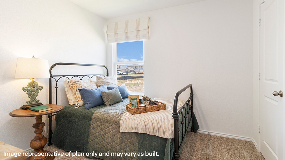 Secondary bedroom in Preserve at Medina includes natural window light, closet with space, connectivity to residence