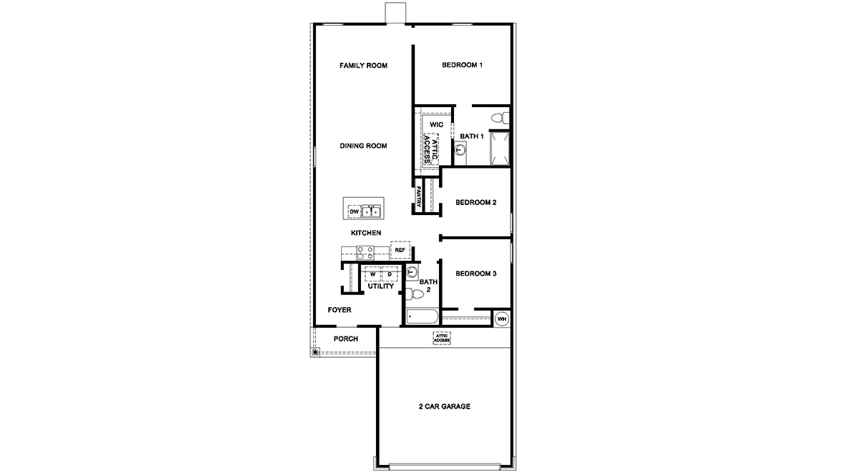 DR Horton Von Ormy Preserve at Medina the barton 1281 sq ft 3 bed 2 bath 1 story 2 car