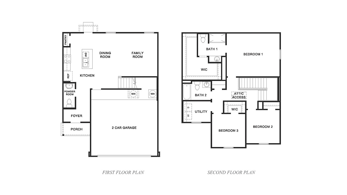 DR Horton Von Ormy Preserve at Medina the davis 1489 sq ft 3 bed 2.5 bath 2 story 2 car
