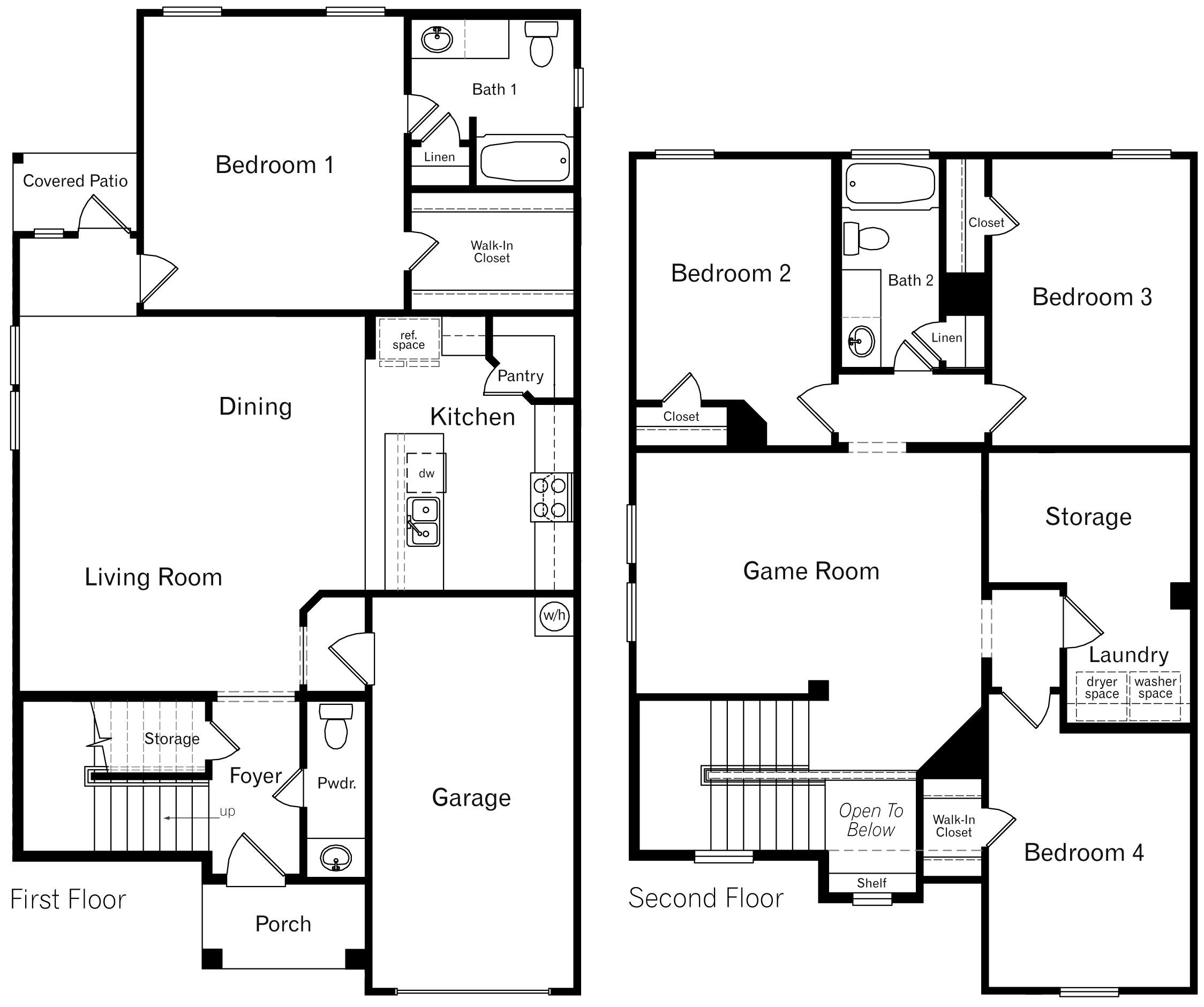 DR Horton San Antonio Salado Creek the reese floor plan 2084 square feet 4 bedroom 2.5 bathrooms 2 story 1 car garage