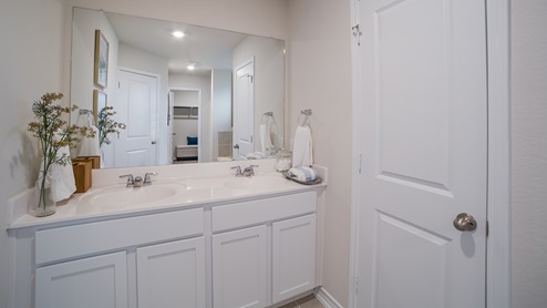 DR Horton Converse Avenida 5318 la rambla model the bryant floor plan 1703 square main bathroom with dual vanity sinks