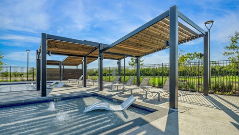 DR Horton Converse Avenida pool with sitting area and shading