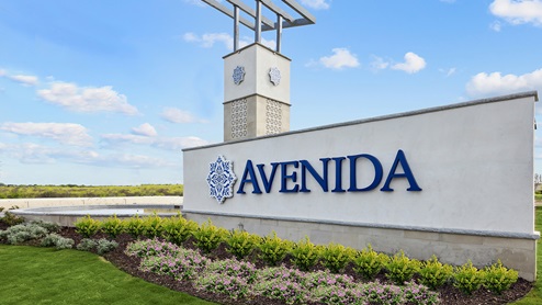 DR Horton Converse Avenida entry monument with landscaping