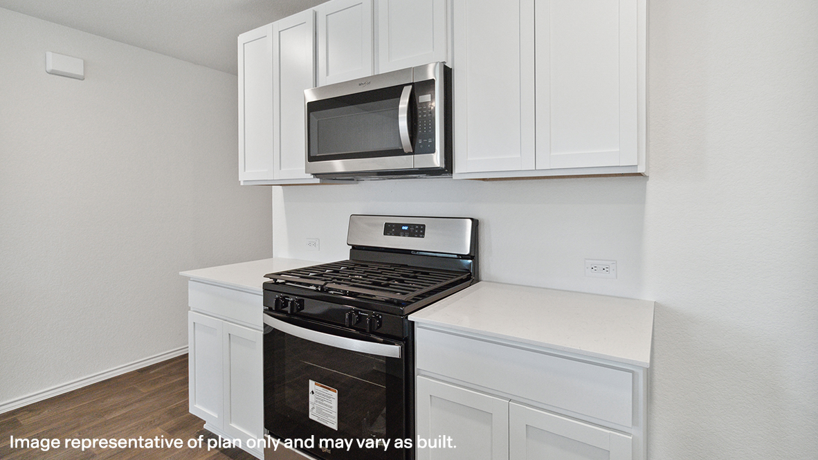 Kitchen with a gas stove.