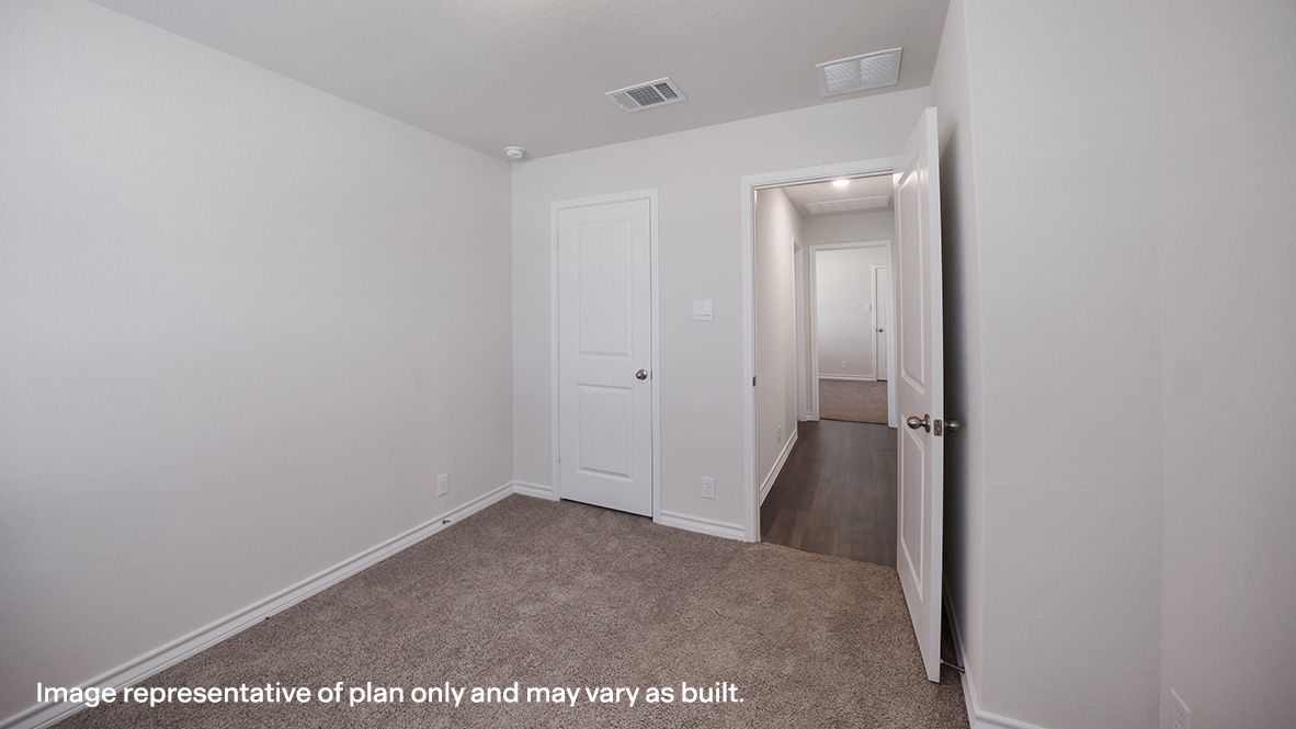 Fourth bedroom with quality carpet, window and closet.