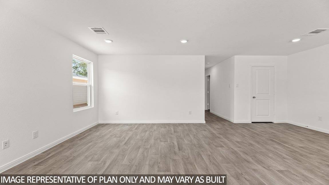 Entry hallway leads from front porch to open concept designed flex and living spaces, Sonora