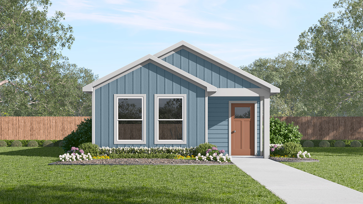 New build home in Sonora, The Wyeth, San Antonio, TX, By D.R. Horton one-story, two car garage, front yard