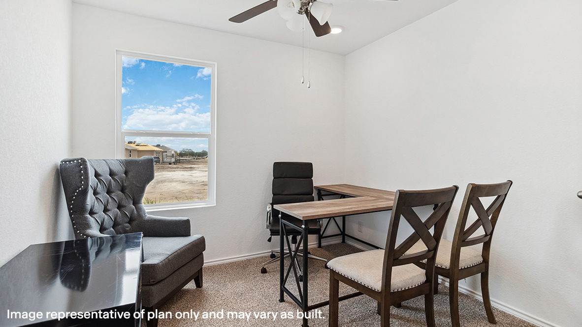 Multi-use bedroom, flex, office, study, craft, entertainment game room in this D.R. Horton new construction home