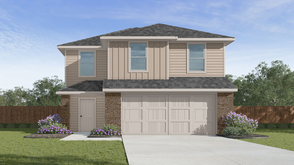 DR Horton Converse Sereno Springs the davis 1489 sq ft 3 bed 2.5 bath 2 car 2 story elevation a