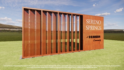 DR Horton Converse Sereno Springs entry monument render