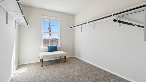 Hacienda Model Primary walk-in closet.