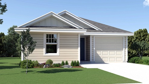 DR Horton San Antonio Hacienda 1186 sqft elevation b the prue all siding