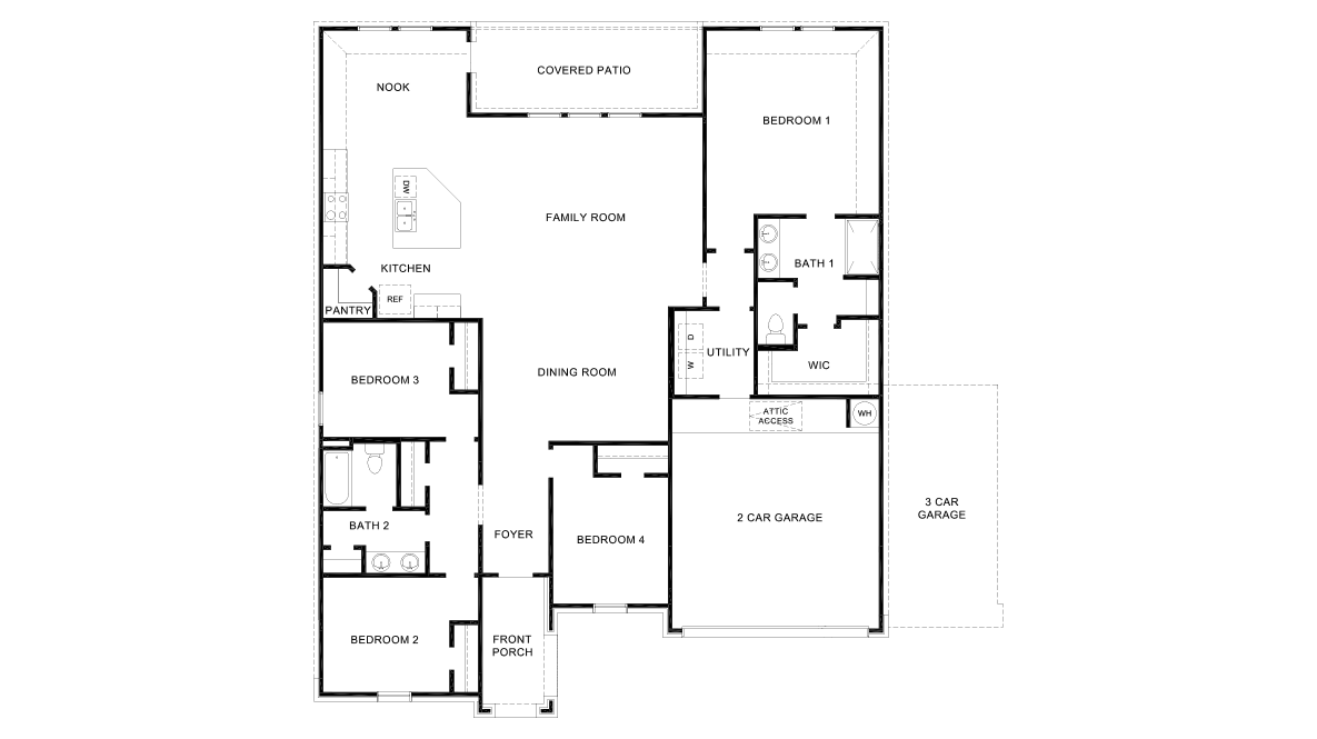 DR Horton Elmendorf Hickory Ridge Estates the frisco 2087 sq ft 4 bed 2 bath 2 car 1 story