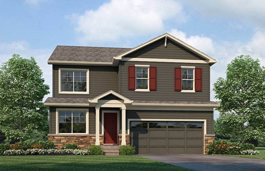 Bellamy elevation A2 floorplan rendering
