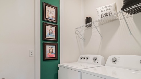 Laundry room with washer and dryer