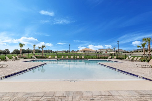 Community pool with beach entry