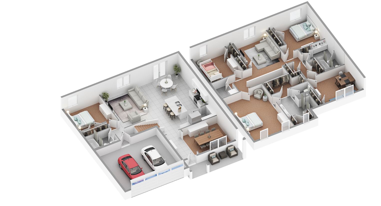 3D staged floorplan