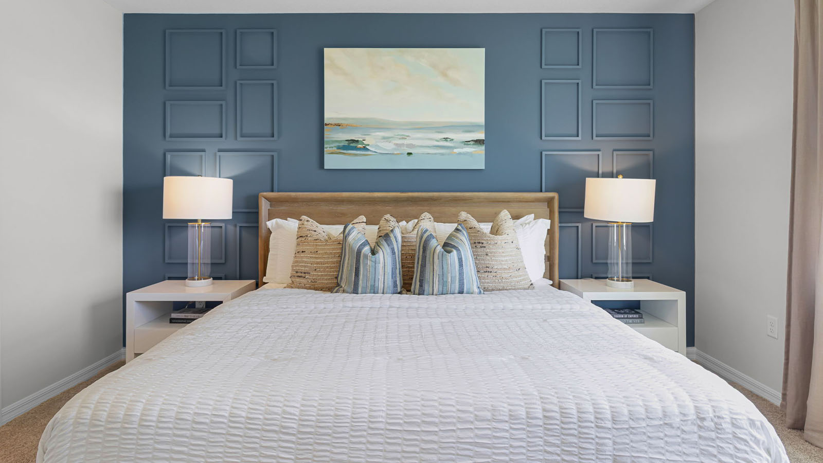 Primary bedroom with carpet