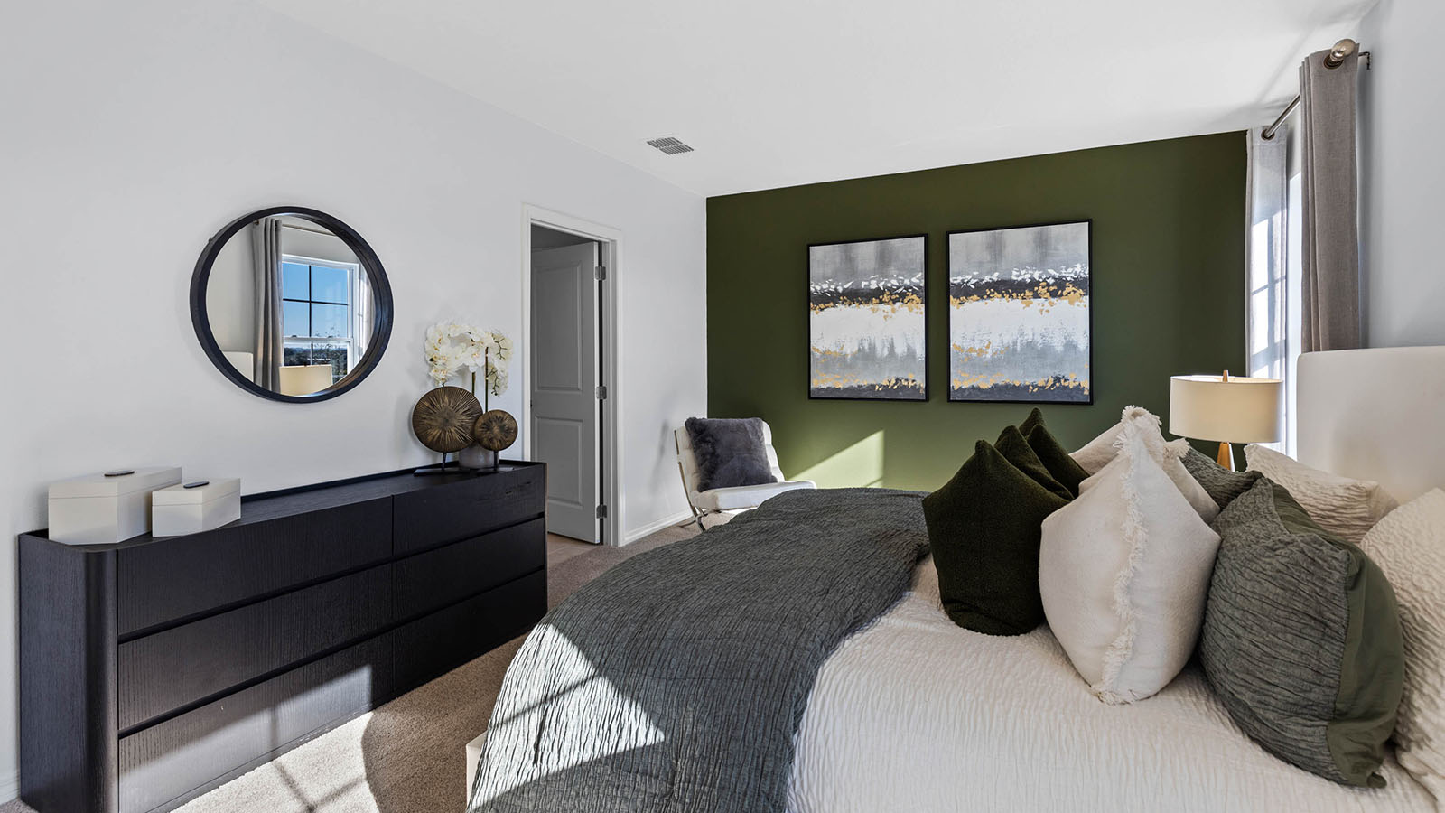 Primary bedroom with attached bathroom