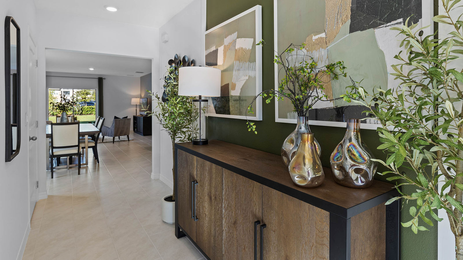 Entry with view to dining and living rooms