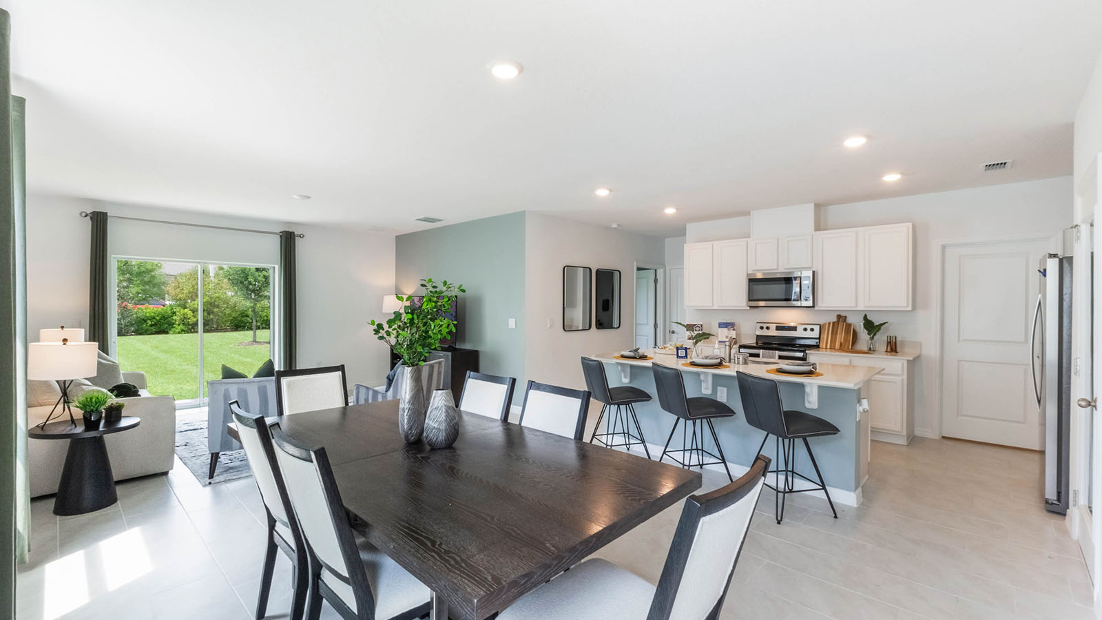 view of Dining room, Kitchen, and Living room