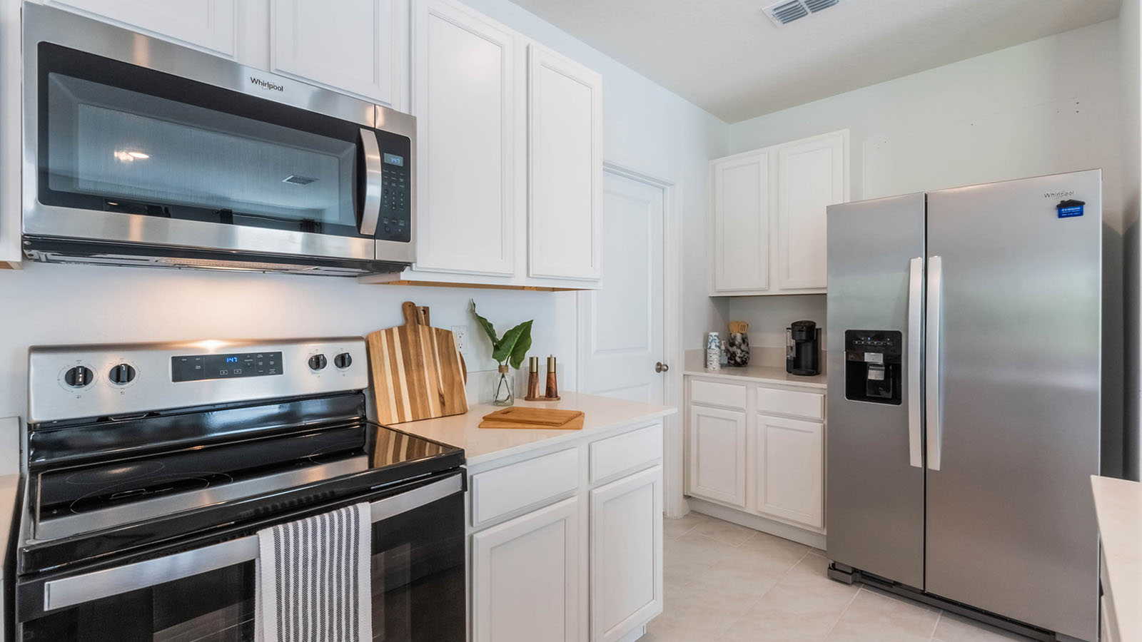 Kitchen with stainless steel appliances