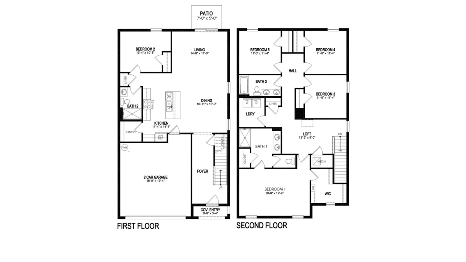 2D floorplan of Robie first and second floor
