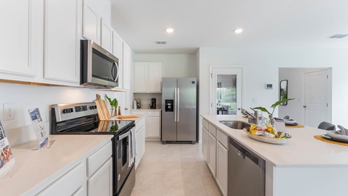 Kitchen with stainless steel appliances