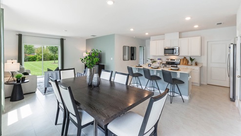 view of Dining room, Kitchen, and Living room
