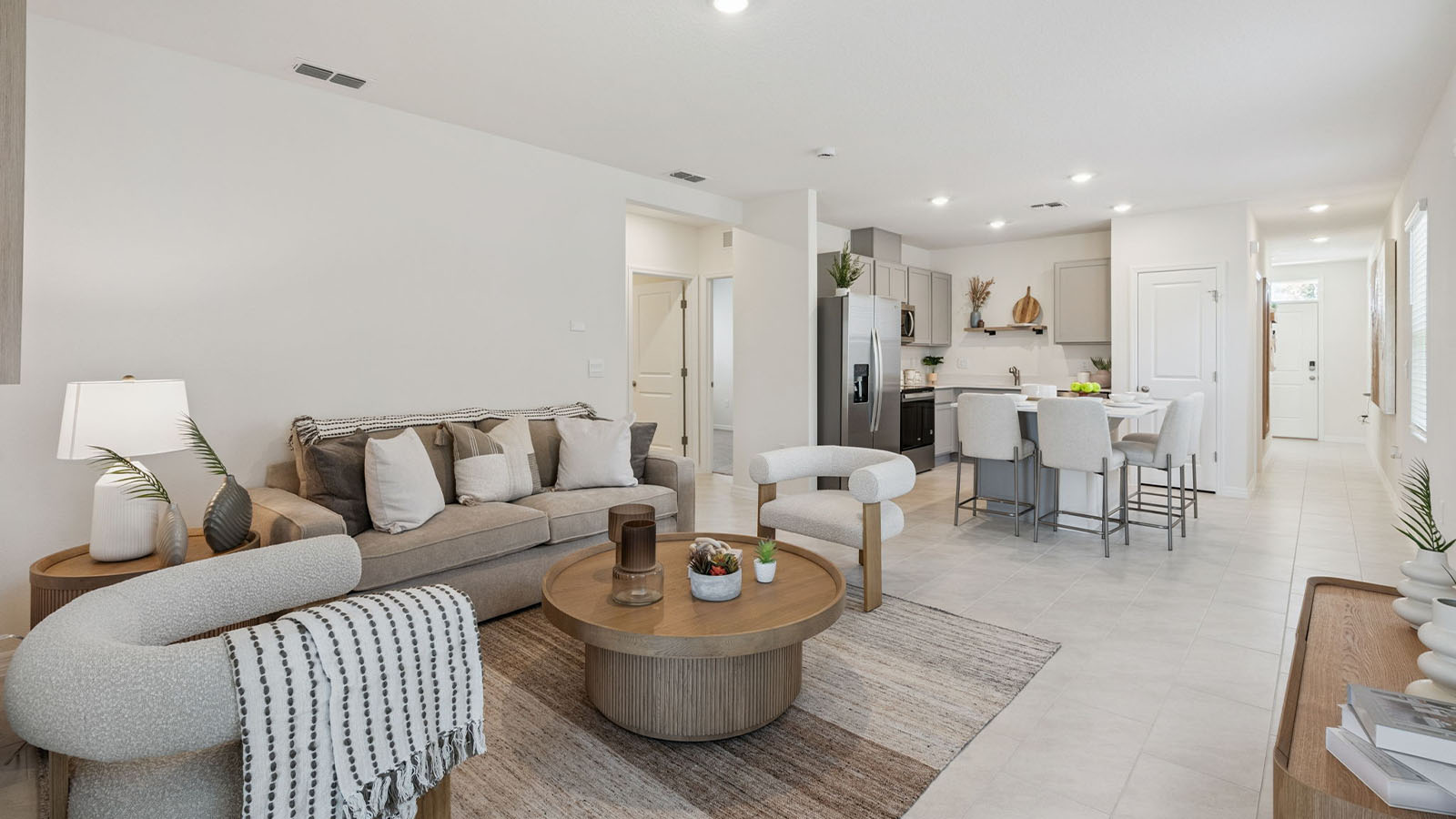 Living room and kitchen view