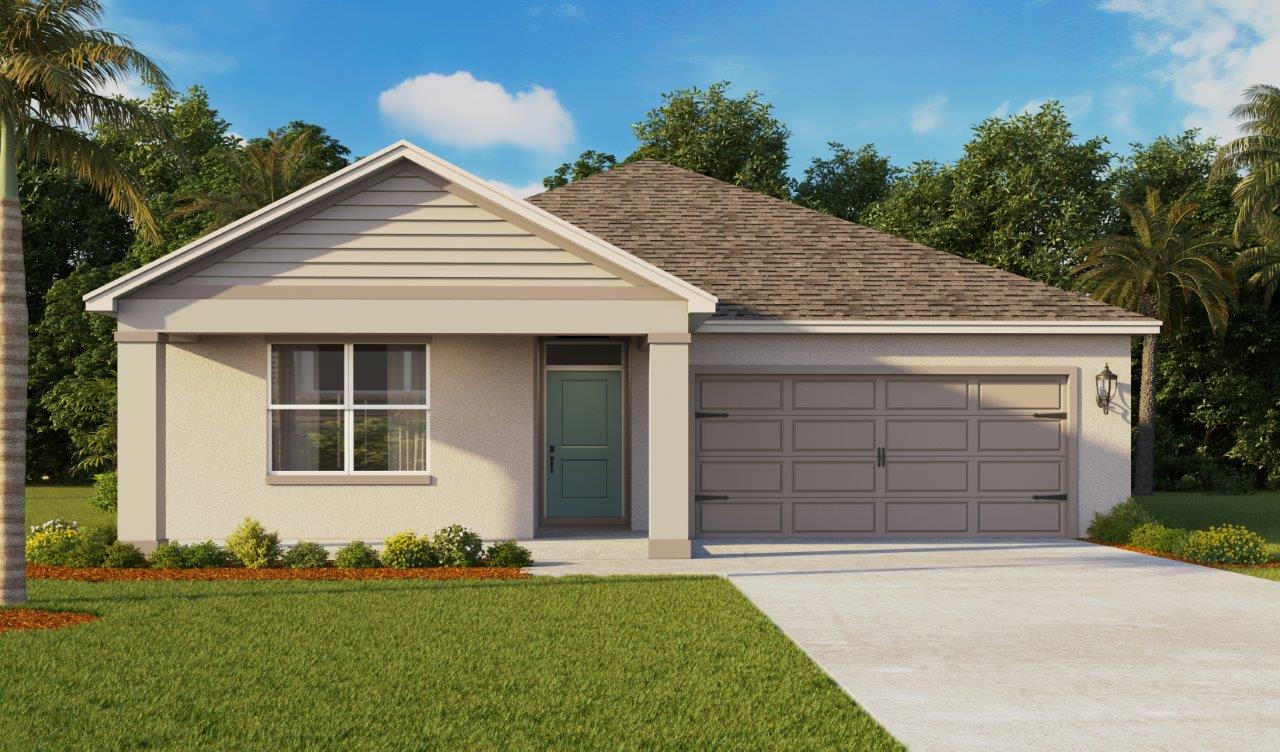 Front Exterior Image of a Single Family Home with 2-car Garage and front porch