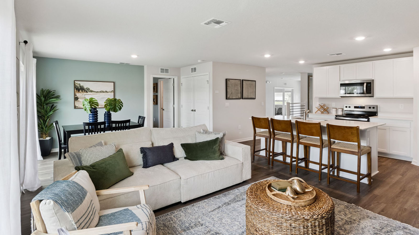 Living room with overlooking the kitchen