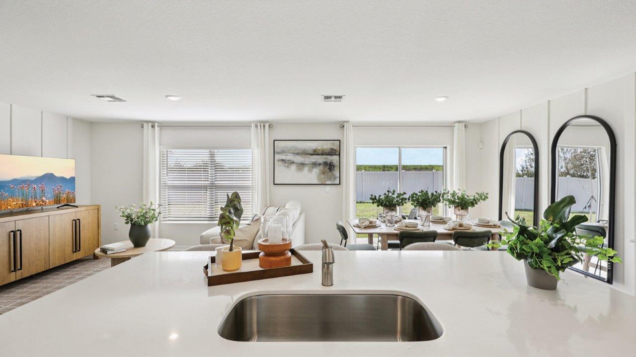 Kitchen with open sink