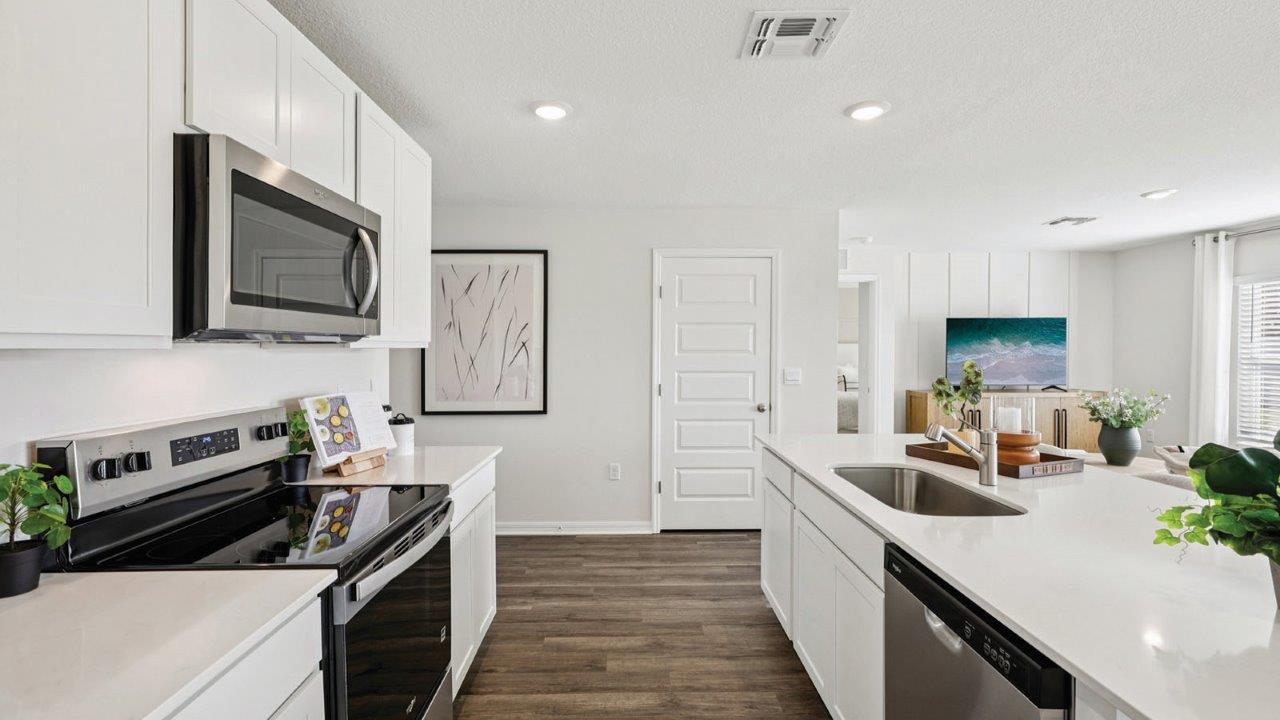 Kitchen with stainless steel appliances