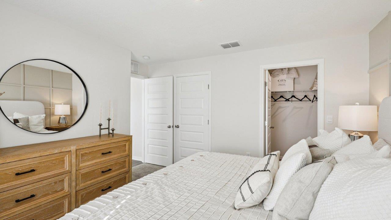 Primary bedroom decorated