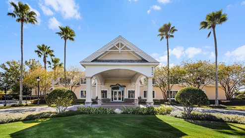 Front view of clubhouse